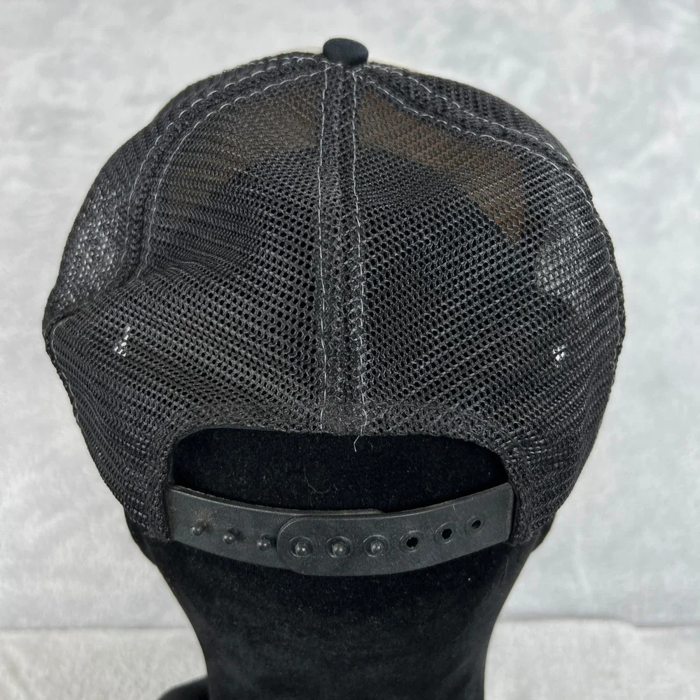 Vintage 1987 Pine Ridge Enduro Trucker Hat Black Motocross Racing Mesh Snapback